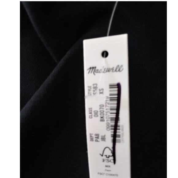 NWT Madewell Short-Sleeve Mockneck Tee Black XS - Picture 9 of 10